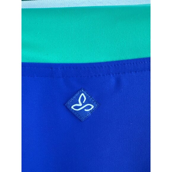 Women’s Prana XL Blue, Green, & Yellow Bikini Bottoms with Ruched Sides & Bows - Picture 4 of 6